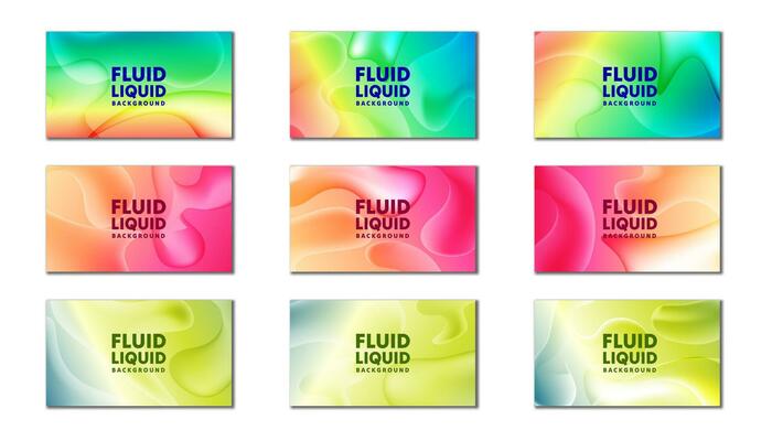Colorful fluid 3D shapes. Abstract liquid gradient background, Wavy Background in Colorful Design. Fluid Shapes, Gradient design element for backgrounds, banners, wallpapers, posters and covers,