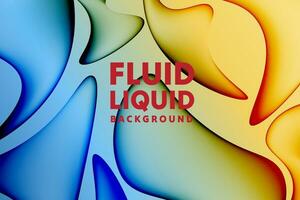 Colorful fluid 3D shapes. Abstract liquid gradient background, Wavy Background in Colorful Design. Fluid Shapes, Gradient design element for backgrounds, banners, wallpapers, posters and covers, vector