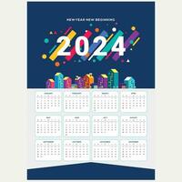 2024 anual planificador calendario modelo calendario eventos o Tareas vector