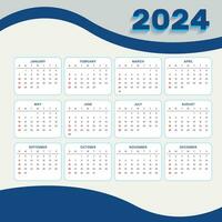 2024 annual planner calendar template schedule events or tasks vector