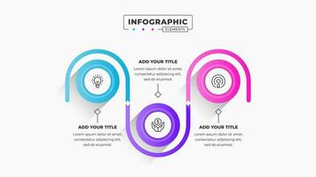 vector proceso infografía diseño modelo con 3 pasos o opciones