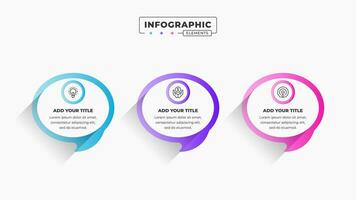 Vector speech bubble infographic design template with 3 steps or options