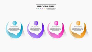 Vector business speech bubble infographic design template with 4 steps or options