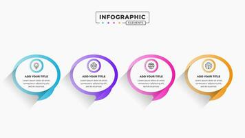 Vector business speech bubble infographic design template with 4 steps or options