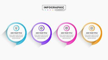 Vector business speech bubble infographic design template with 4 steps or options