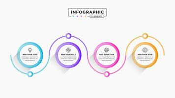 Vector business process infographic design template with 4 steps or options