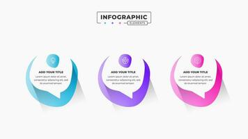 Vector speech bubble infographic design template with 3 steps or options