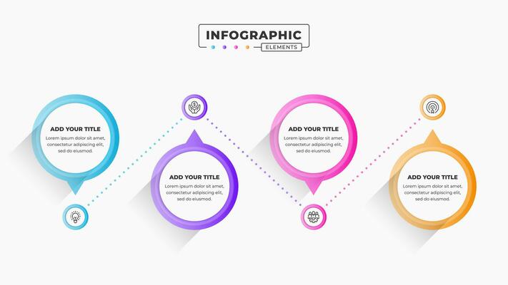 Vector business process infographic design template with 4 steps or options