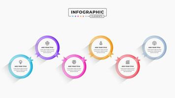 vector etiqueta infografía diseño modelo con íconos y seis opciones o pasos