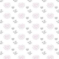 Retro Heart With Sunburst Pattern In Pink And Black Color vector