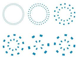 Abstract Geometric Dotted Circles With Different Shapes vector