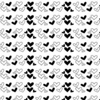 Black And White Hearts Pattern vector