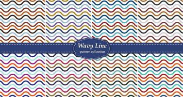 Colorful Wavy Lines Pattern Collection vector