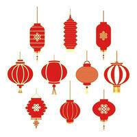 chino nuevo año linternas vector ilustración