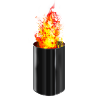 Burn barrel isolated on transparent background.Fire in a metal container.Burn barrel on transparent background png