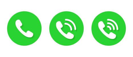 Phone call ring icon with shadow. Calling symbol vector