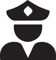 Minimal Police icon vector silhouette, white background, fill with black 19