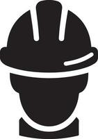 minimal Construction helmet icon vector silhouette, white background 2