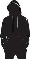 man hoodies vector silhouette black color 11