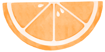 Watercolor illustration of orange slice. png