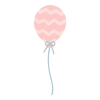 Cute pastel pink balloon doodle illustration. Baby and kids party decoration. png