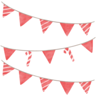 Christmas party bunting. Watercolor illustration. png