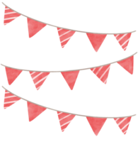 Christmas party bunting. Watercolor illustration. png