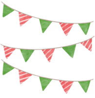 Christmas party bunting. Watercolor illustration. png