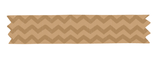 Brown kraft paper patterned decoration tape. Flat design illustration. png