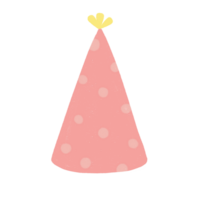 Cute colorful party hat. Baby and kids party decoration. Doodle illustration. png