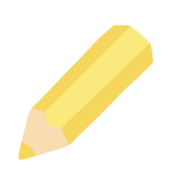 Cute pastel yellow colored pencil icon. Doodle illustration. Back to school concept. png