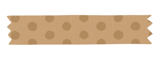 Brown kraft paper patterned decoration tape. Flat design illustration. png