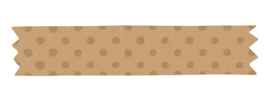 Brown kraft paper patterned decoration tape. Flat design illustration. png