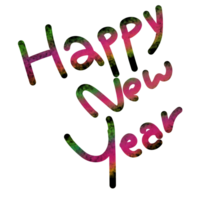 Happy new year colorful hand drawing png
