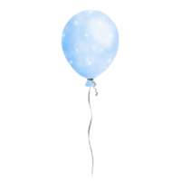 schattig pastel blauw ballon reeks waterverf illustratie. baby en kinderen partij decoratie. png