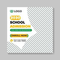 Modern school admission education social media post design creative back to school web banner template vector