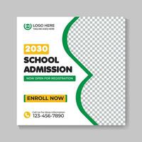 Modern school admission education social media post design creative back to school web banner template vector