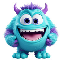 ai généré 3d mignonne monstre personnage mascotte png