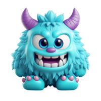 ai generado 3d linda monstruo personaje mascota png