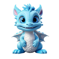 ai generiert 3d süß Drachen Maskottchen Charakter png