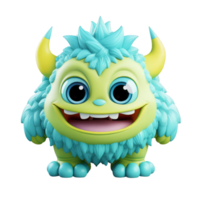 ai generado 3d linda monstruo personaje mascota png