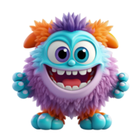 ai generado 3d linda monstruo personaje mascota png