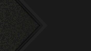 Abstract black geometric background design. Modern dark banner graphic with glitter dots overlay. Vector illustration