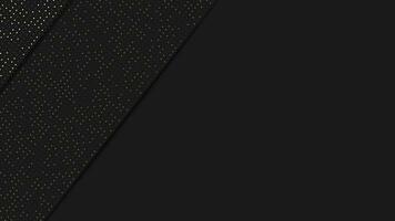 Abstract black geometric background design. Modern dark banner graphic with glitter dots overlay. Vector illustration