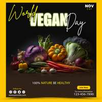 World Vegan Day Social Media Post Design psd