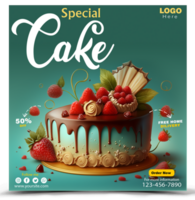 sociale media delizioso speciale torta bandiera inviare modello design psd