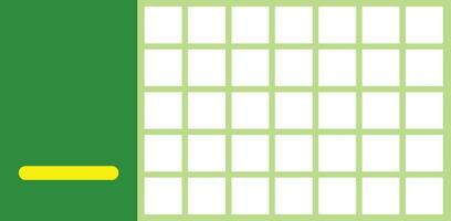 Illustration of a green background with a grid of squares and rectangles. Collection icon set template with white empty grid format vector
