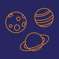 space design elements, covering several planets. Suitable for education. Basic science element vector