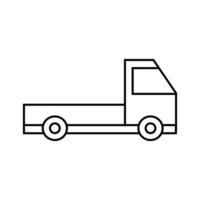 delivery truck icon over white background, line style, vector illustration. Car for trading and sending packages, goods car without box