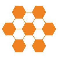 Honeycomb flat icon. Vector orange symbol on white background. Isolated flat illustration. Design elements of nature, honey bee hive and health.